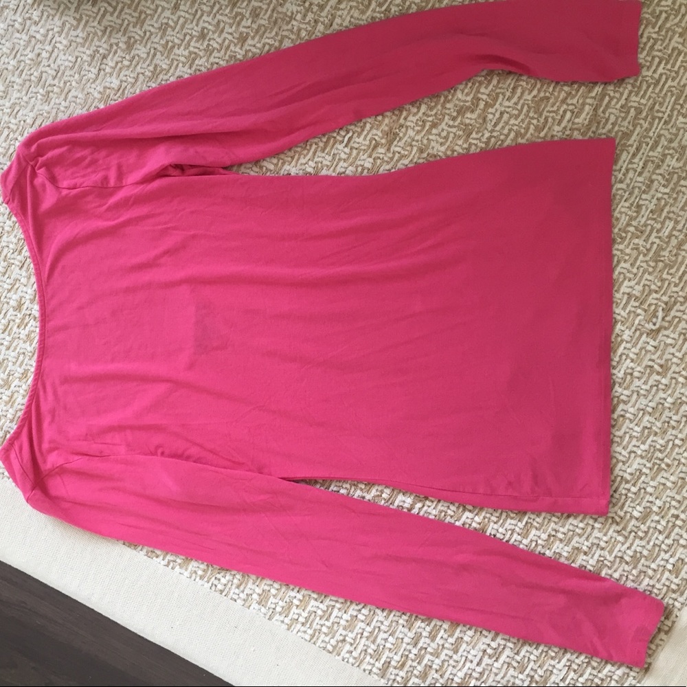 Trouve pink scoop back long sleeve top